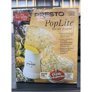 NOS Presto Pop Lite Gourmet Hot Air Popper Popcorn Machine 04820 NEW/SEALED